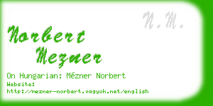 norbert mezner business card